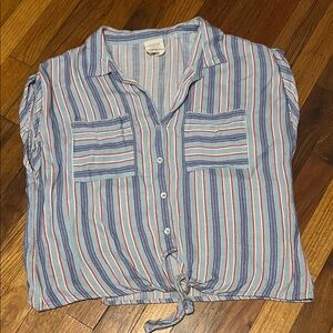 Harper Heritage Blue and Red Striped Fabric